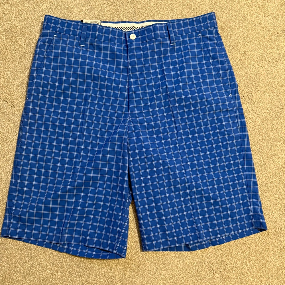 Foot Joy NWT Performance Golf Blue Plaid Men's Shorts